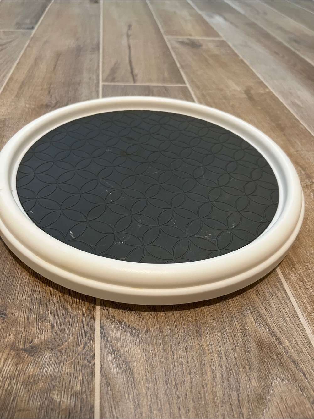 Non-Brand Rotating Serving Tray Lazy Susan - Black and Cream